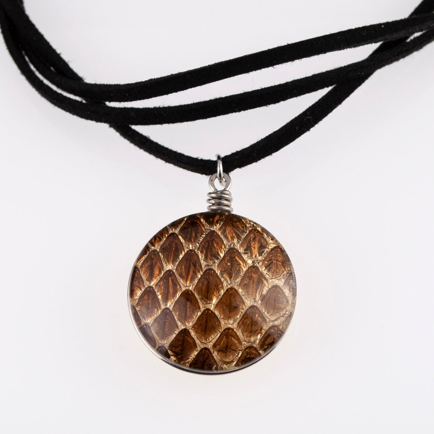 Shed Snakeskin & Gold Leaf Pendant