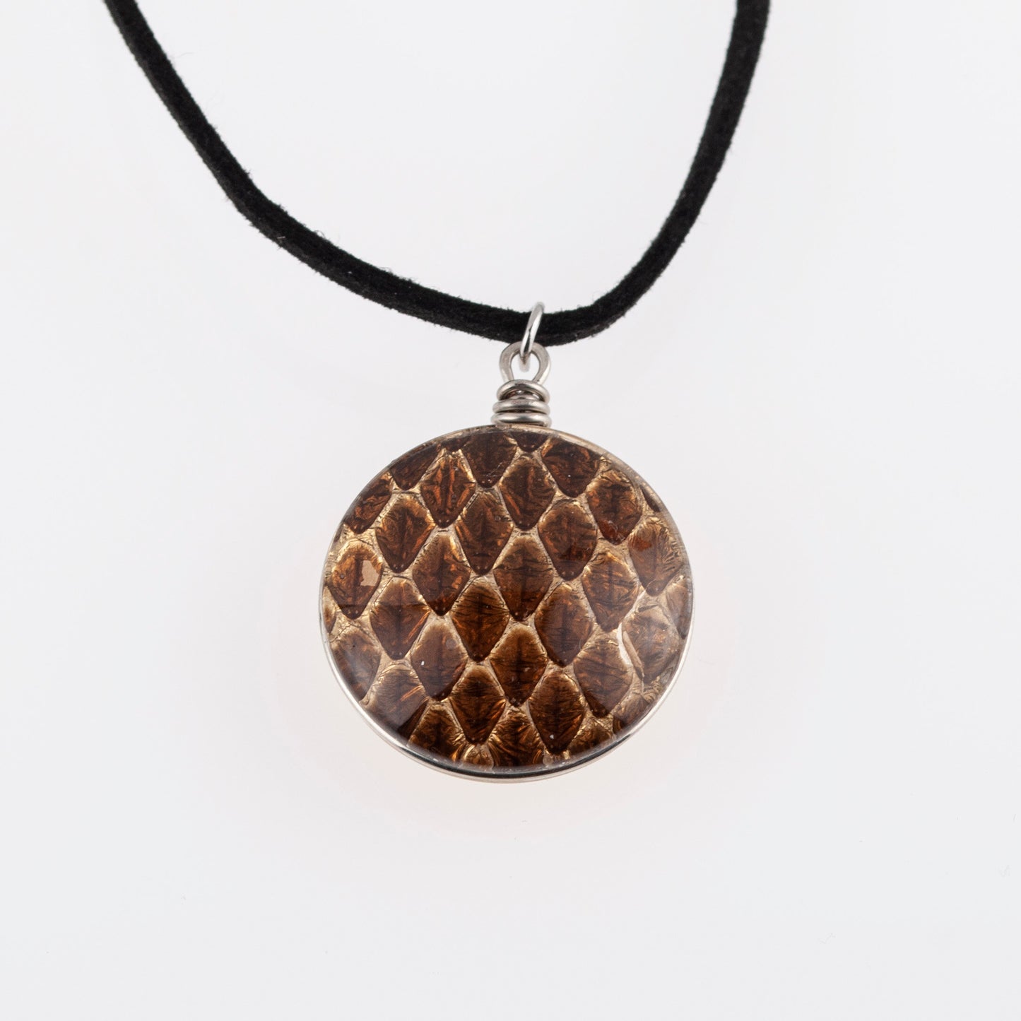 Shed Snakeskin & Gold Leaf Pendant