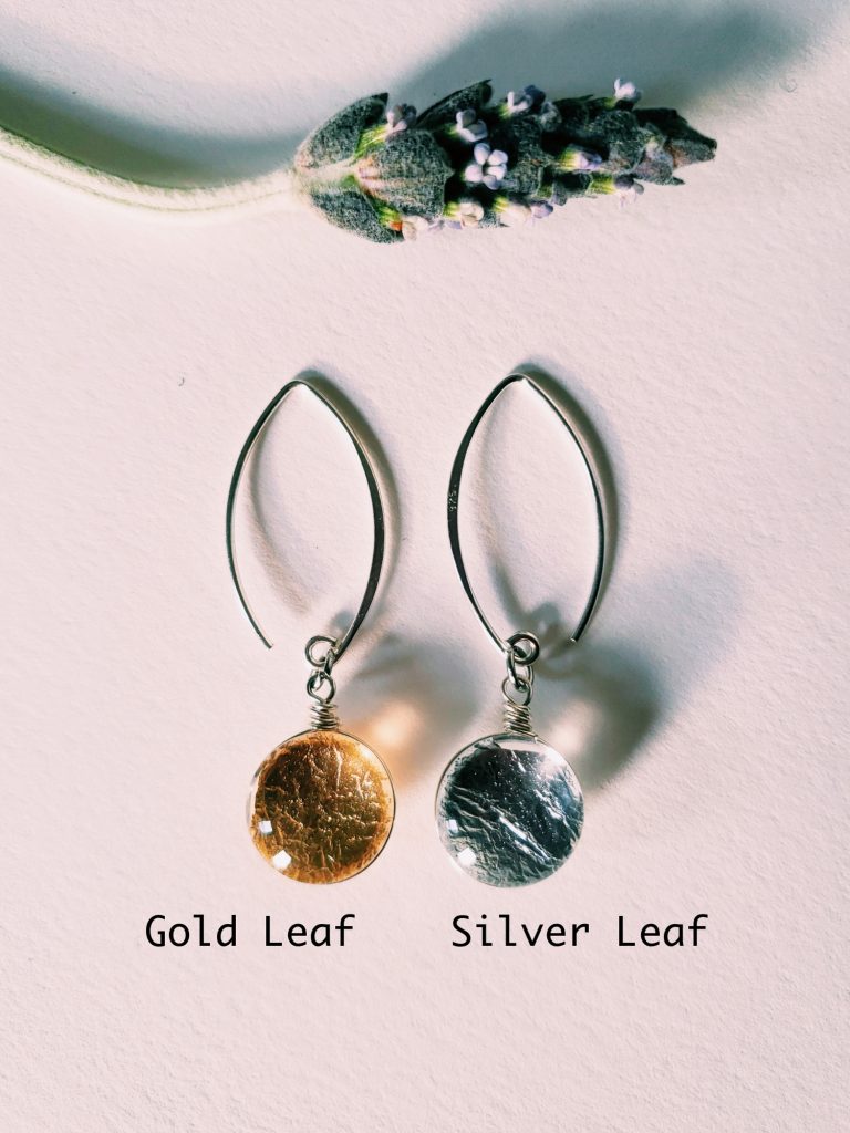 Labeled Gold and Silver Sungold Dangle Earrings